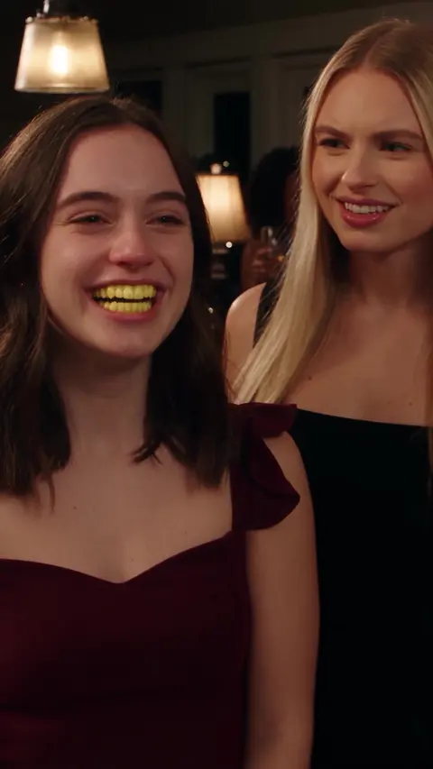 Real Pinnora output: UGC-style still of two friends at a party, alternate take